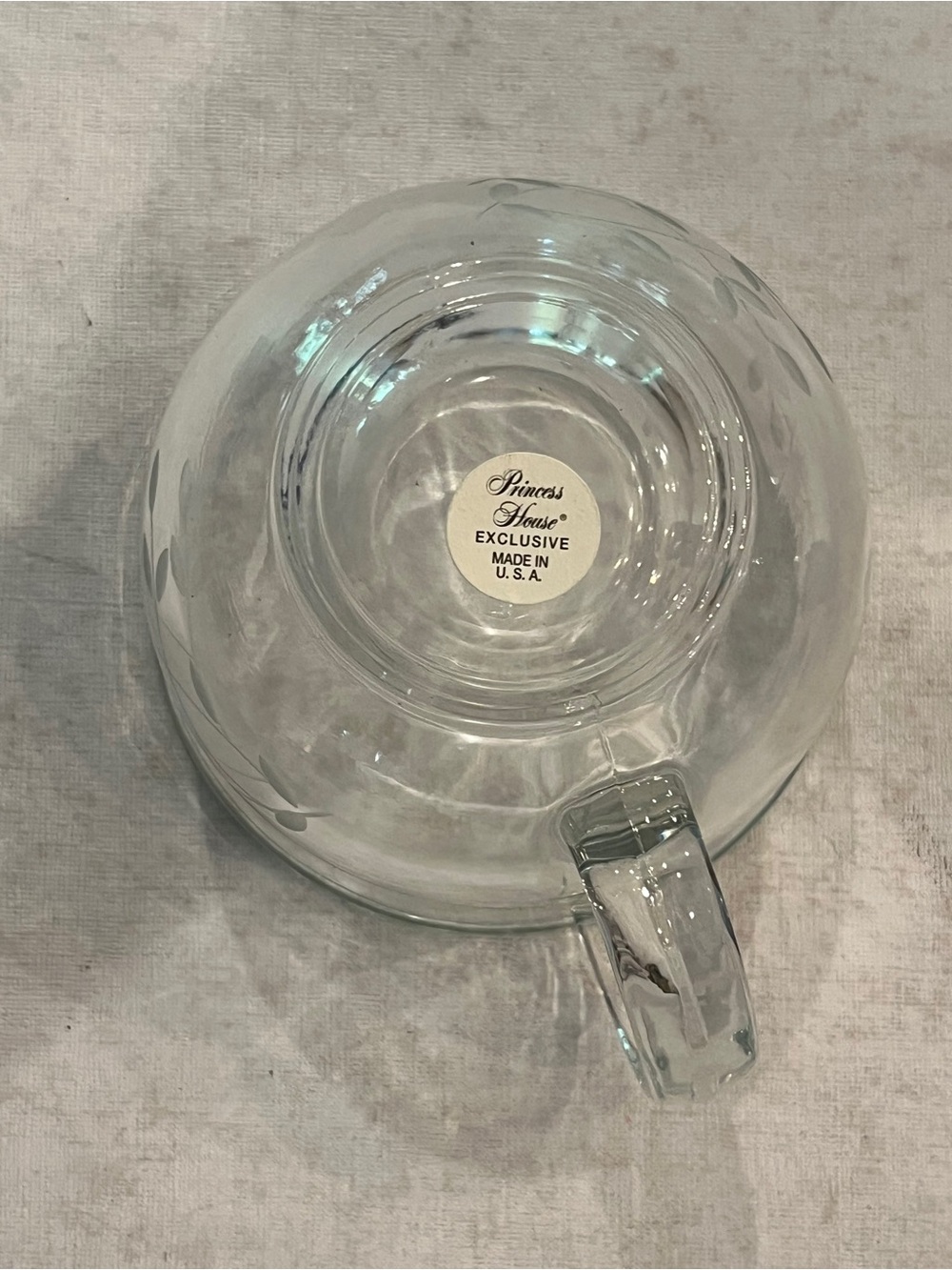 Vintage Princess House floral etched glass large cappuccino mug set. Set of 2 - Picture 5 of 8